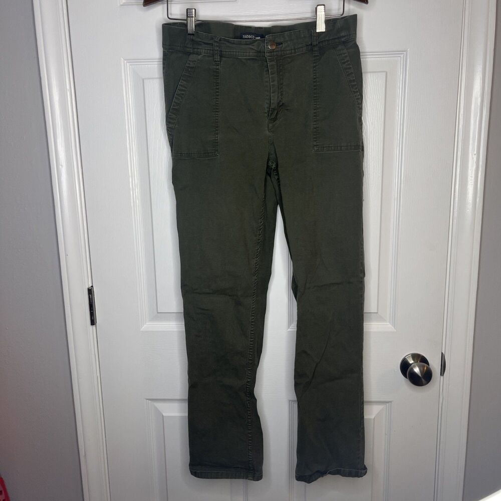 Toad&Co Organic Cotton Earthworks Pants Womens 12 Green Outdoor Casual Utility